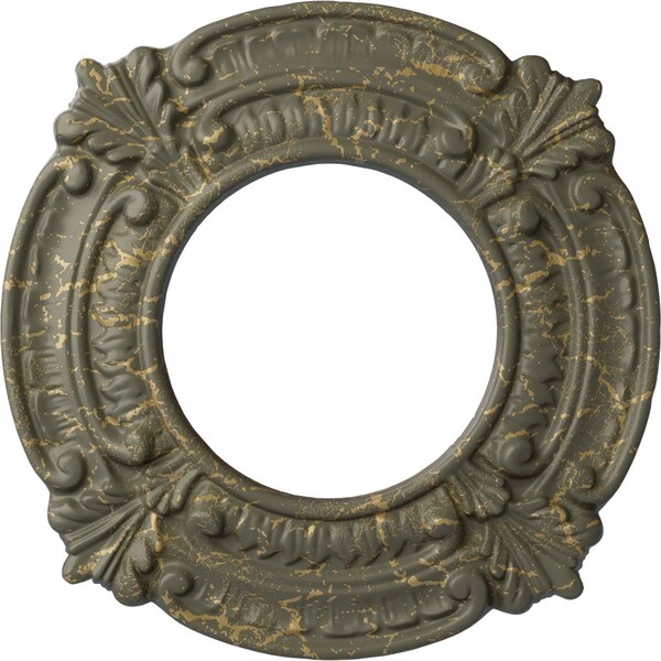 Ekena Millwork Benson Ceiling Medallion (Fits Canopies up to 4 1/8"), 9"OD x 4 1/8"ID x 5/8"P, Witch Hazel Crackle CM09BNWHC - main